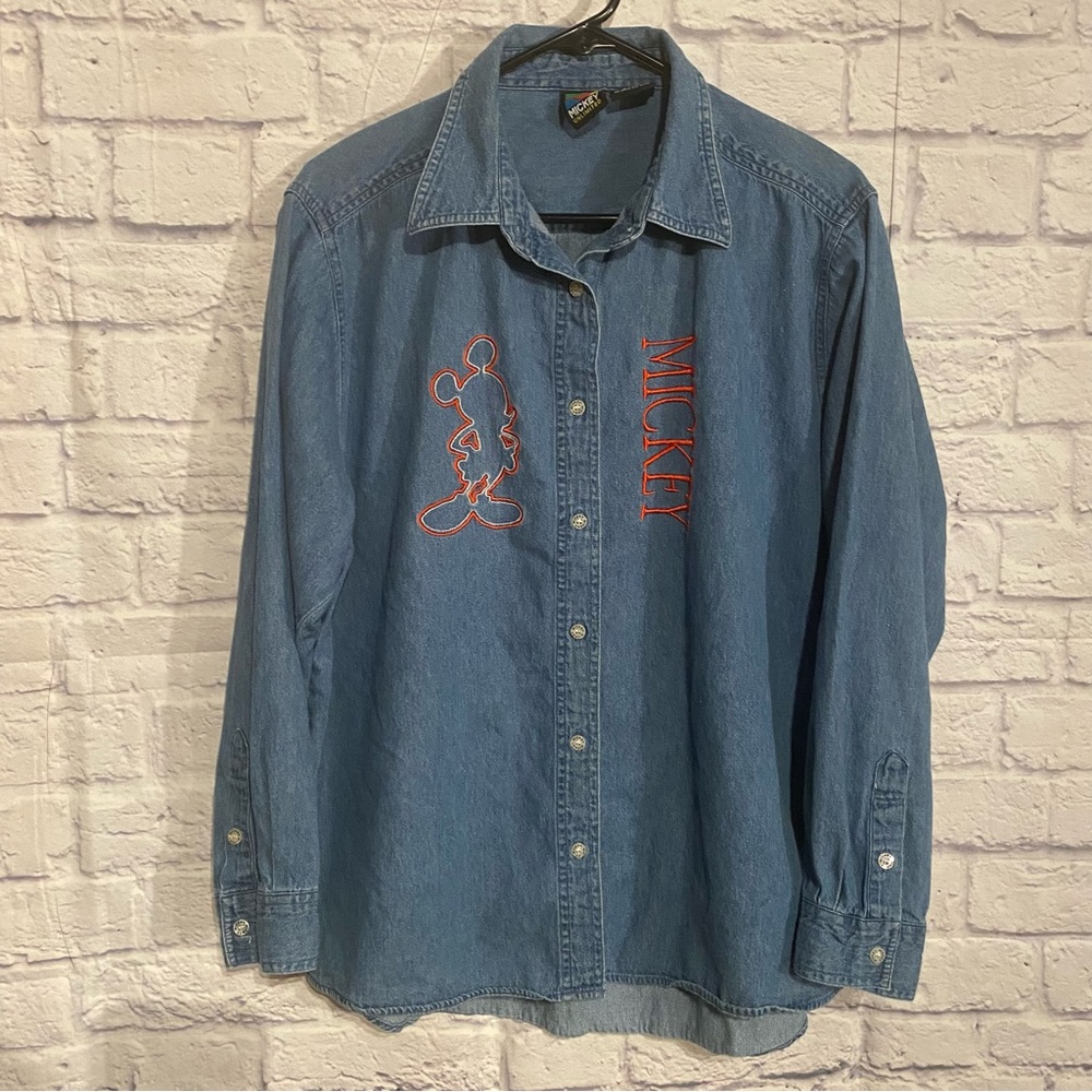 Mickey Unlimited | Button Up Embroidered Shirt L